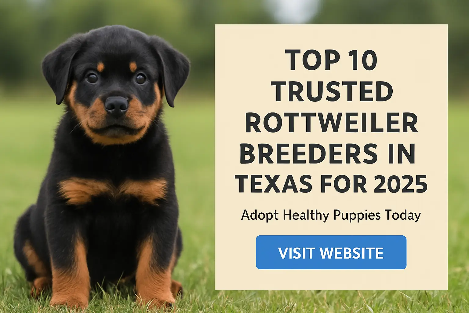 Top 10 Trusted Rottweiler Breeders in Texas for 2025 (Ultimate List for Puppy Lovers)”